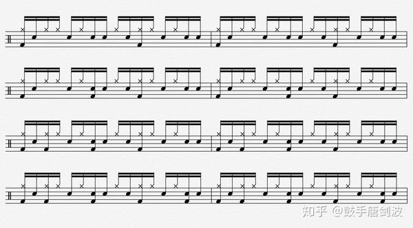 唐剑波架子鼓教程singleparadiddle节奏型二
