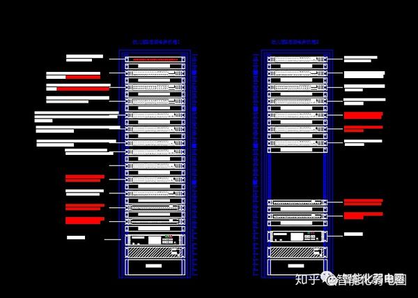 弱电间机柜原型图整理,可编辑(excel,visio,cad)