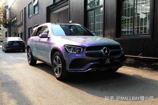 glc260l改装,奔驰c260l改装 奔驰glc260l改色梦幻灰魅紫这样它还有谁不喜欢