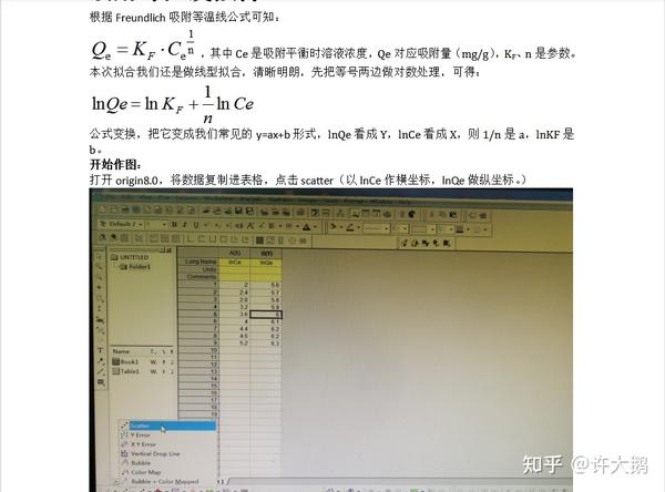 Origin8 0怎么进行Freundlich 吸附等温线拟合 知乎