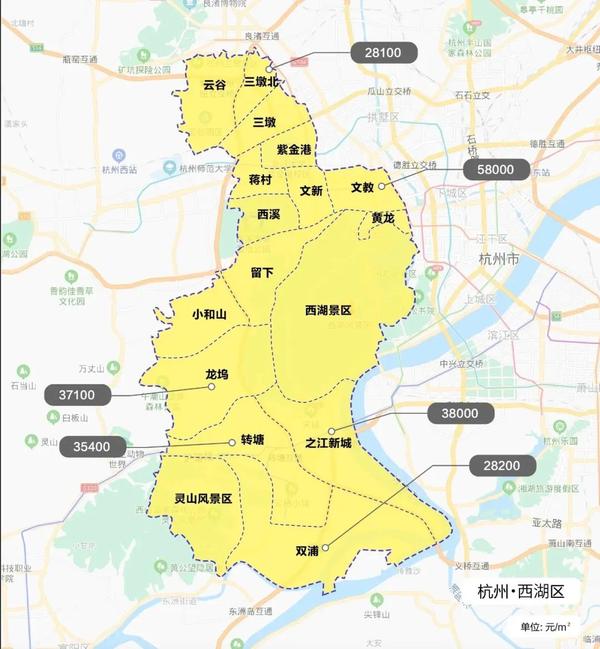 2021年杭州市行政区调整后房价最新限价图