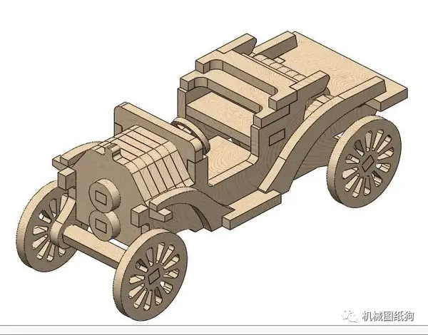 【其他车型】福特t型车拼装玩具模型车3d图纸 solidworks设计 附dxf