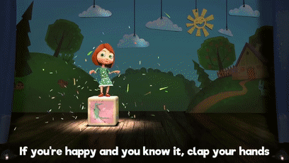 一样) 第三段:turn around 转身 第四段:shout hooray 大声欢呼 clap