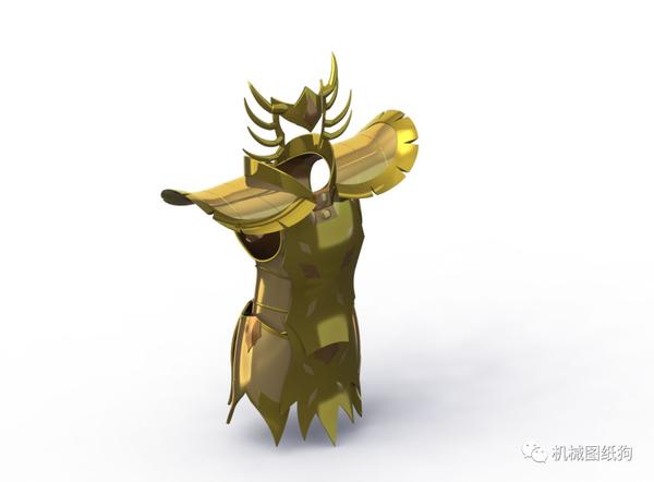 【生活艺术】圣斗士星矢黄金盔甲模型3d图纸 solidworks设计