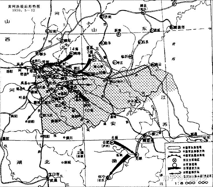 躲在豫中看着黄泛区瑟瑟发抖,日军改两路进攻(京汉铁路,长江)合兵一处