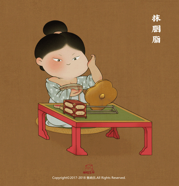 独属中国的国潮插画家还原唐代仕女的风姿胖脸呆萌真可爱