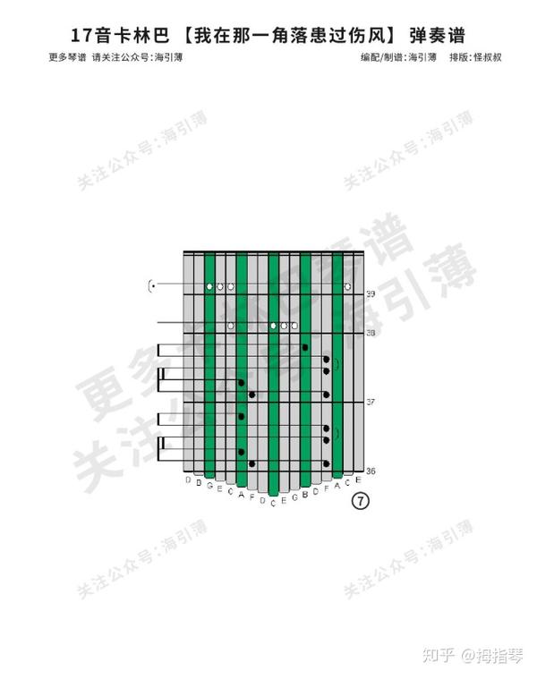 卡林巴曲谱《我在那一角落换过伤风》步步高经典铃声