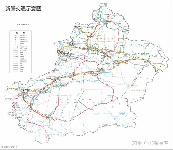 新疆交通示意图 2019年