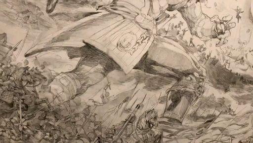素描能否画出场景壮观的画来,像撕杀的战场,暴风雪肆虐的荒原,正在