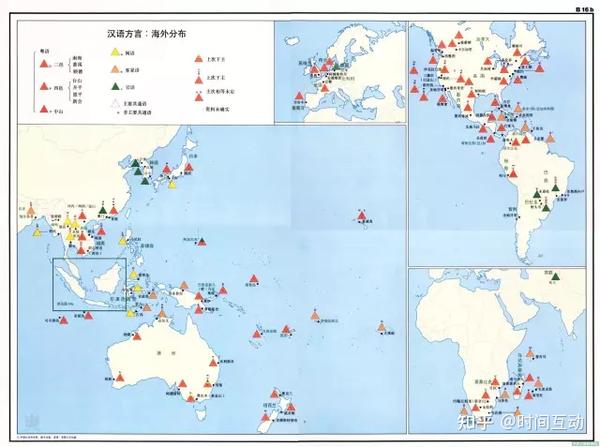 海外汉语方言分布:新加坡,马来西亚,印尼西部,泰国南部 蒙古语族语言