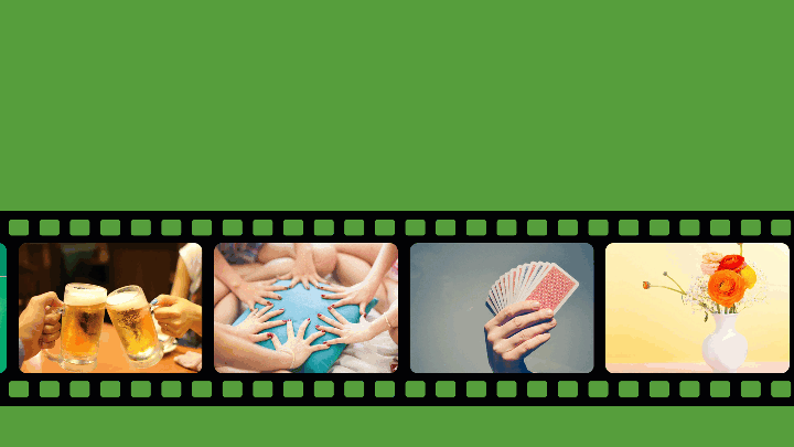 手绘电影胶片实现ppt中多图的滚动展示