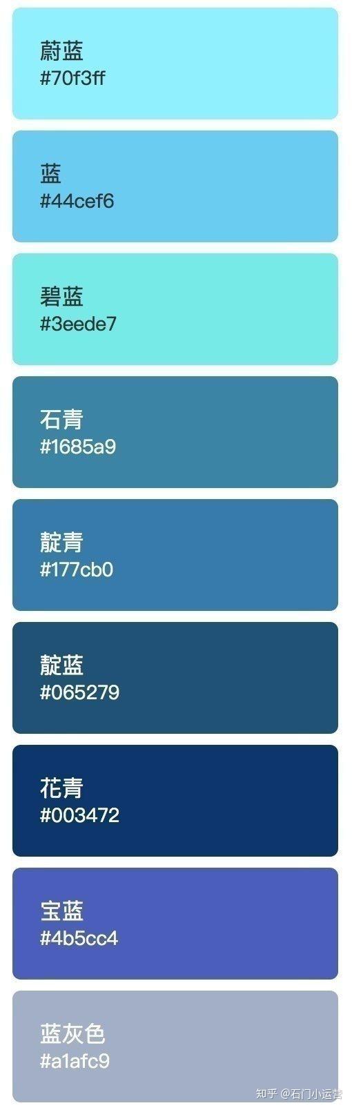 中国传统颜色的名称及对应的色卡rgb值图鉴