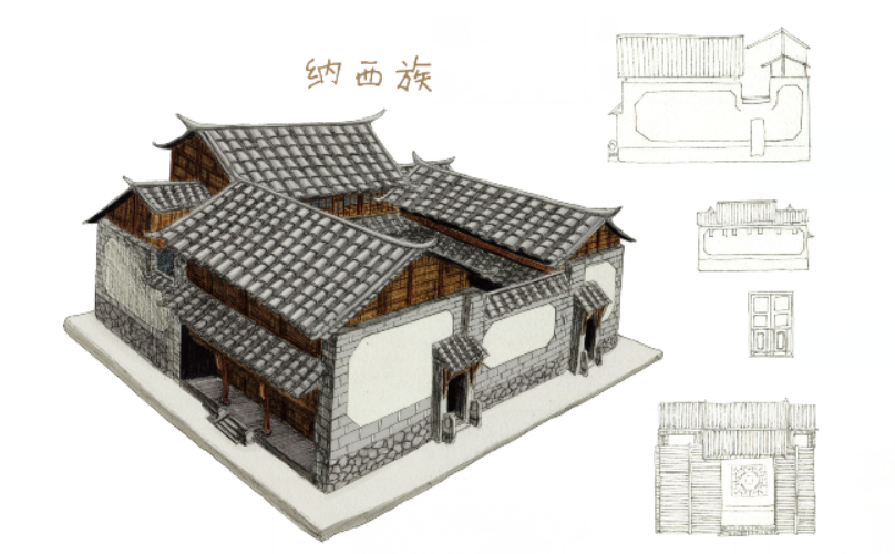 白族房屋的三坊一照壁四合五天井走马转角楼具体是什么样子