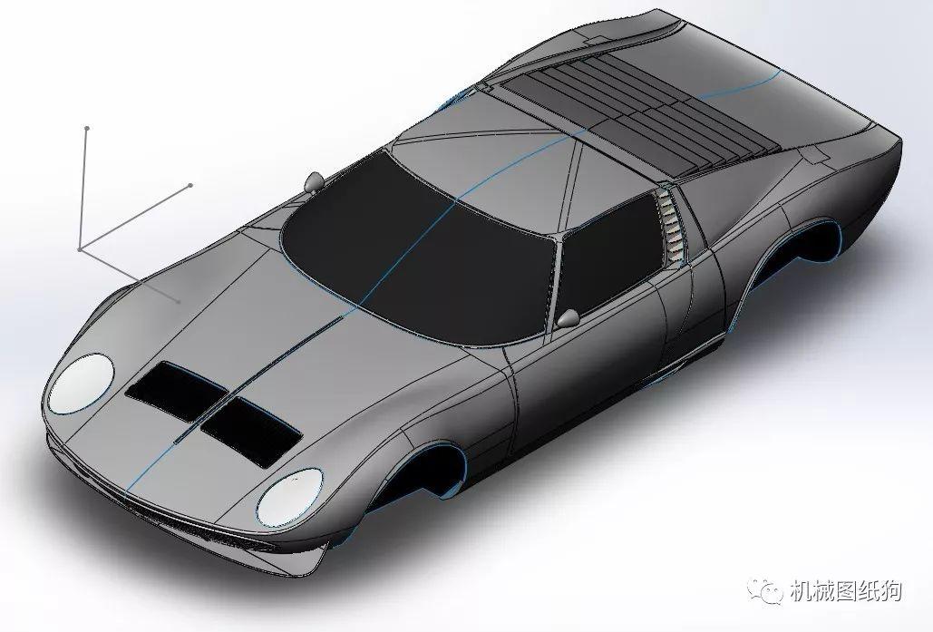 【汽车轿车】兰博基尼miura跑车外壳3d图纸 solidwork