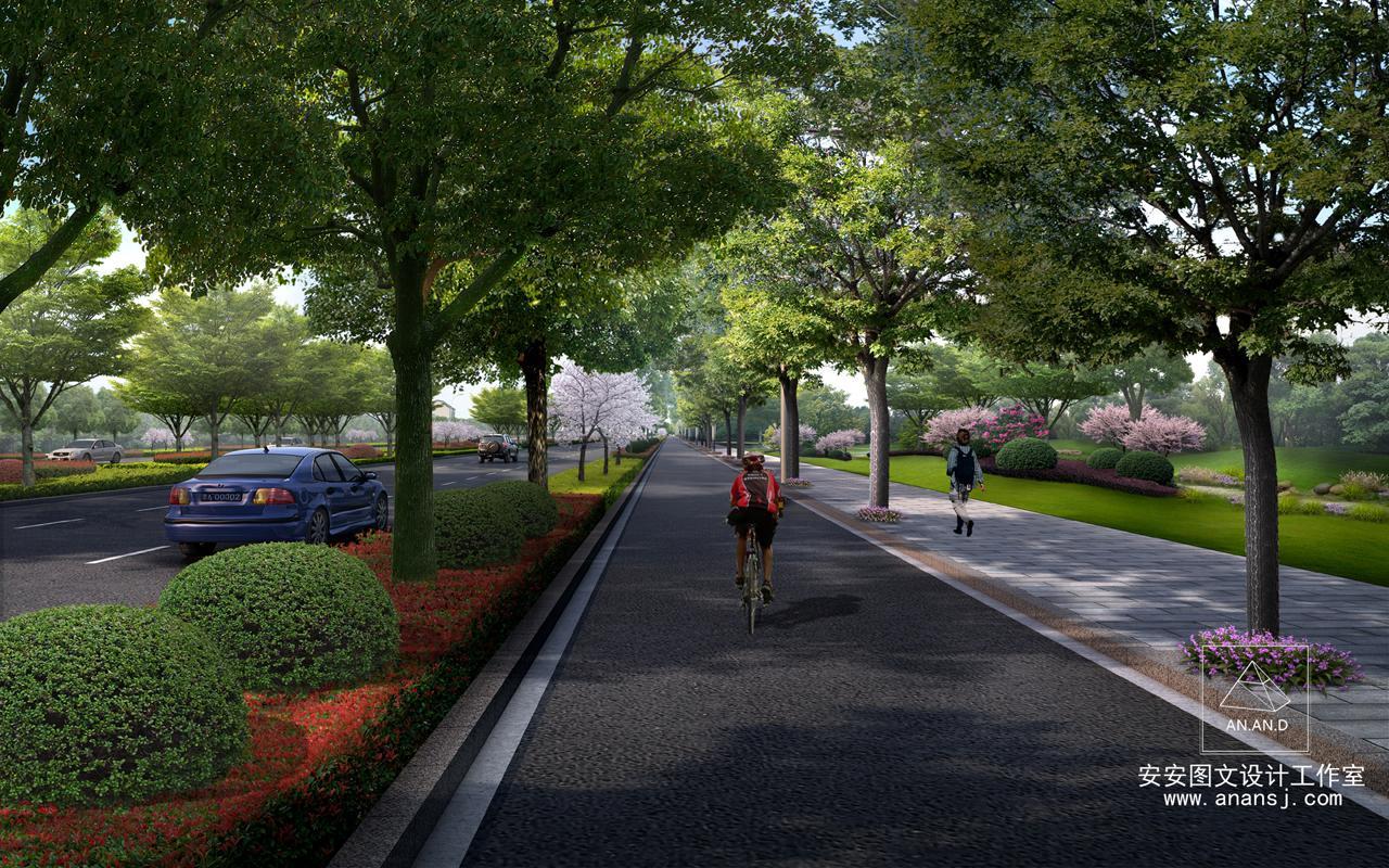 分车绿带在道路绿化效果图设计中的规划