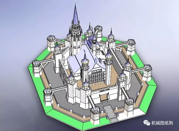 【生活艺术】国王的城堡简易模型3d图纸 solidworks设计 附step