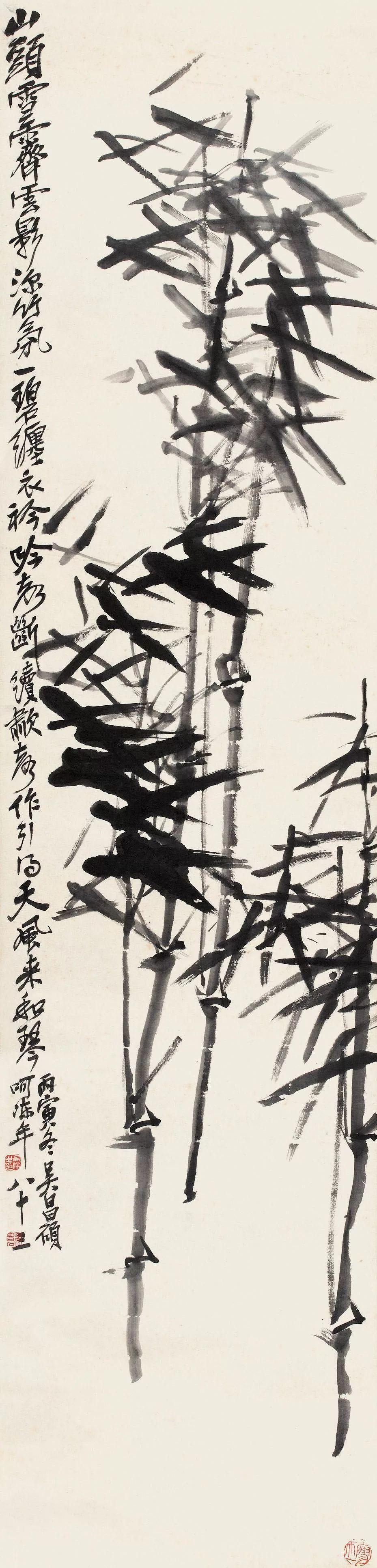 「津门网」传统绘画贵在写意之精神,吴昌硕所画的竹子