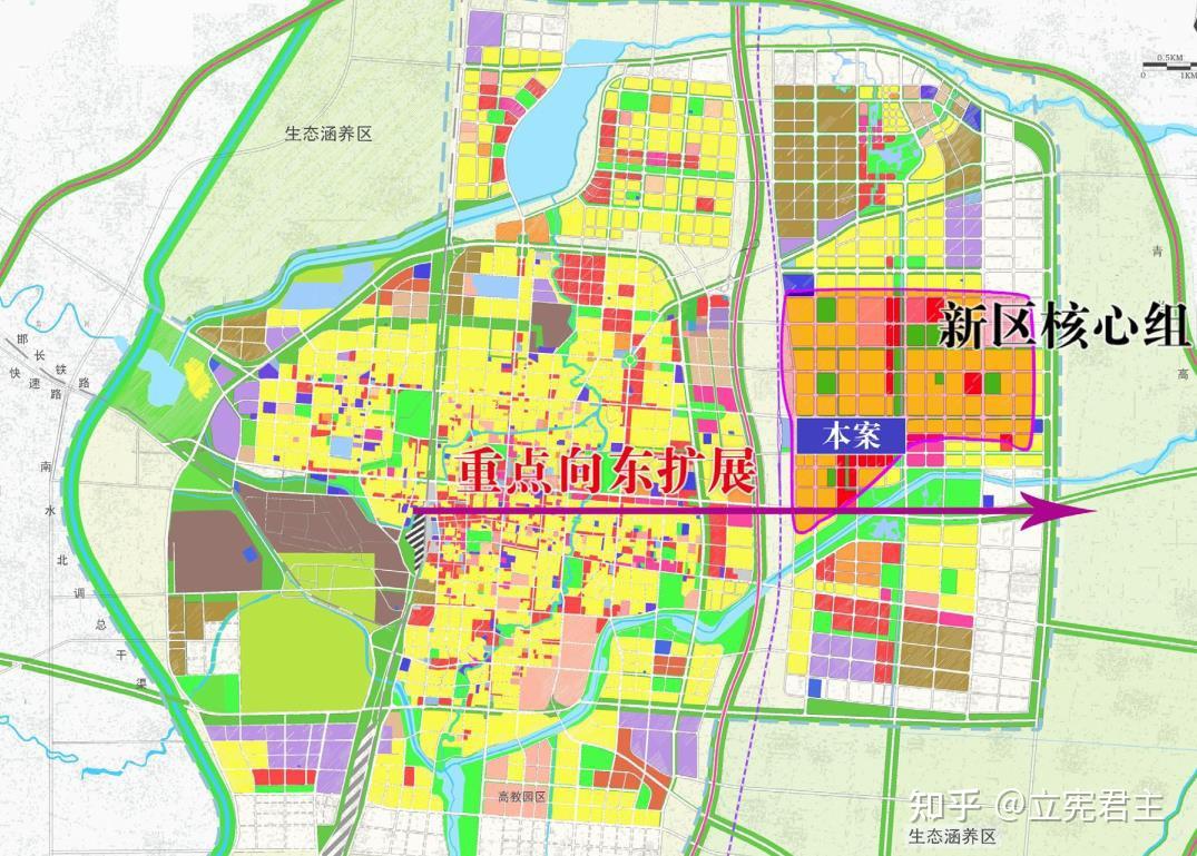 邯郸人所熟知的邯郸东区,东部新区,即十四五最新定位的"东湖新城"(下