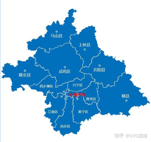 广西壮族自治区ppt地图及地级市动态地图