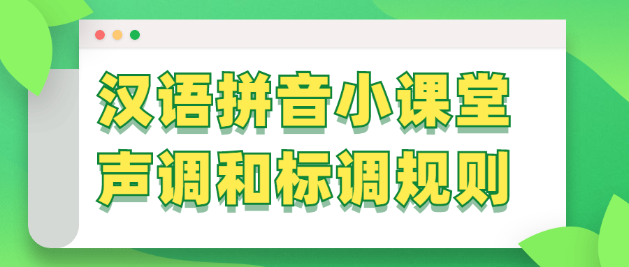 小学汉语拼音小课堂第八课声调和标调规则