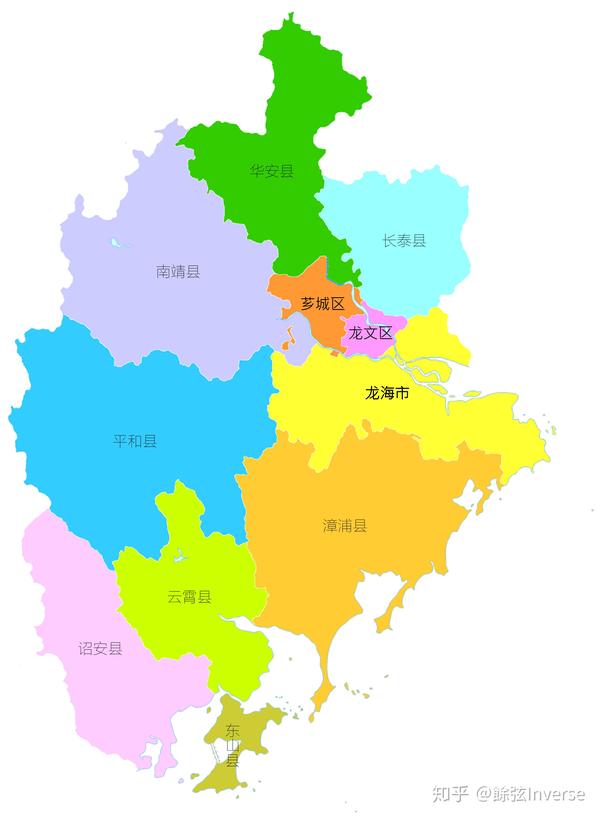 漳州市县级行政区划图