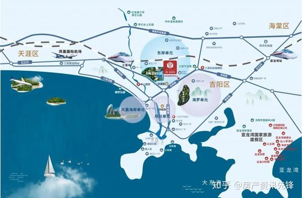 凤凰海岸,月川,东岸,海罗为三亚cbd首期启动单元,其中东岸以"大型消费