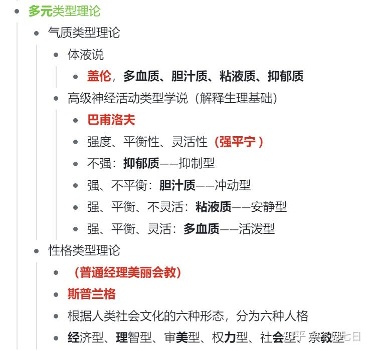 性格类型理论可以记忆口诀"普通经理美丽会教"多元类型理论—盖伦