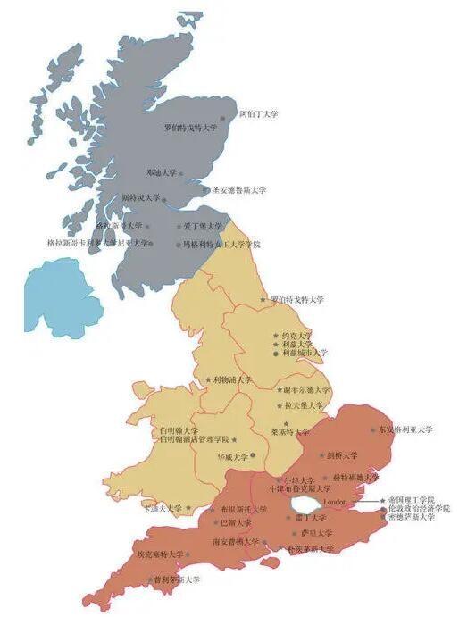 快来看看你心仪的大学都在哪儿英国大学地图分布
