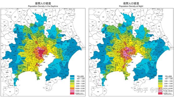 2010年 东京人口密度图