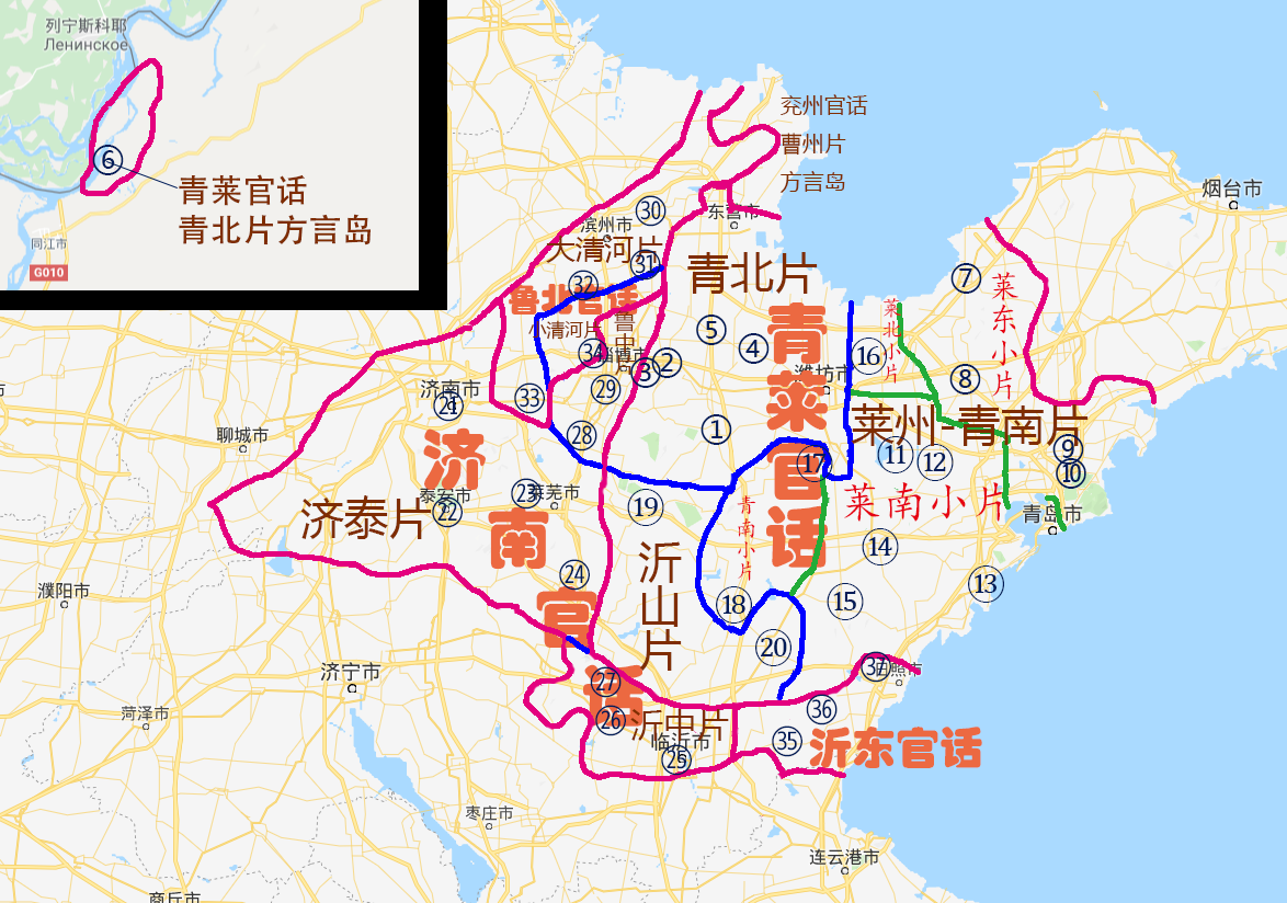 第二节 山东官话方言地图