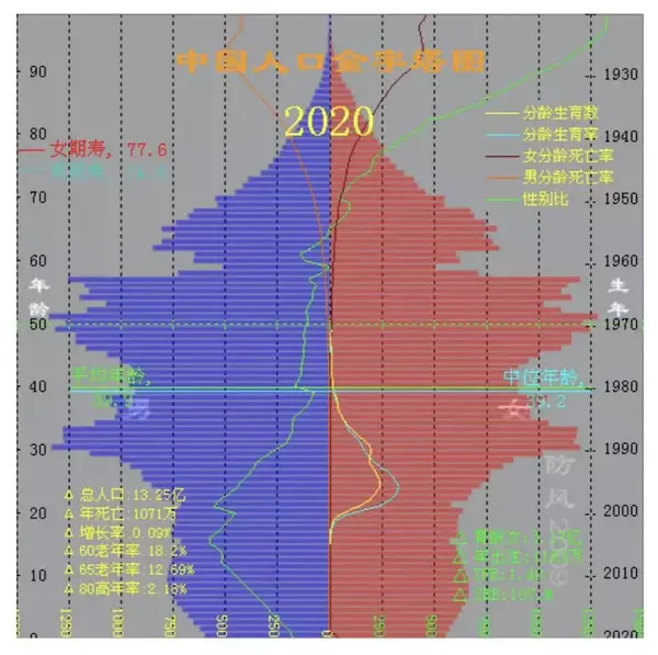 中国人口金字塔结构