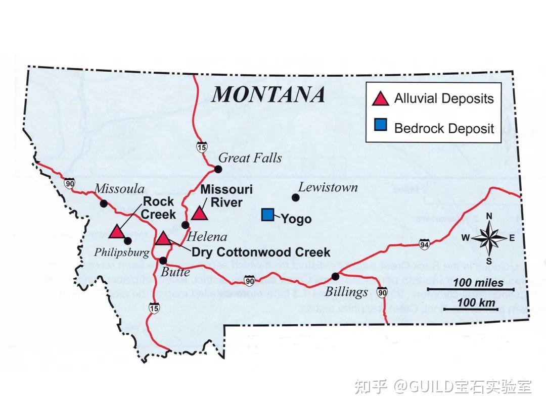 蒙大拿岩溪蓝宝石矿美国的万花筒