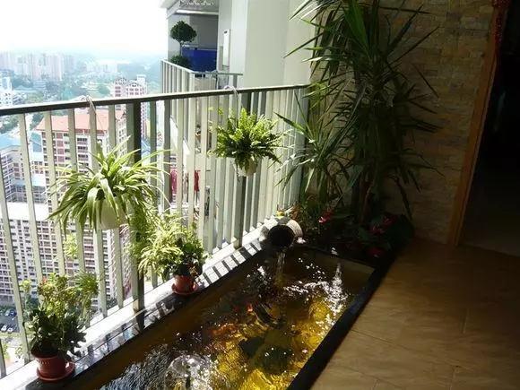 南京阳台装修设计一个鱼池阳台养鱼养龟都可以