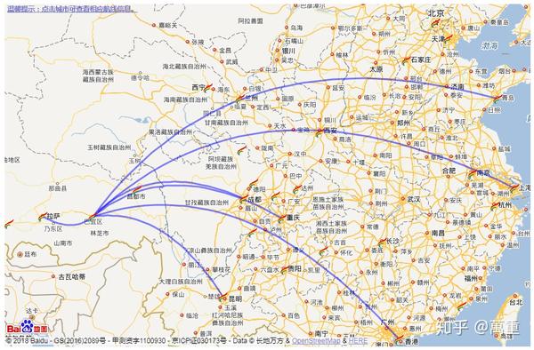 配图:西藏航空公司-林芝米林机场航线图
