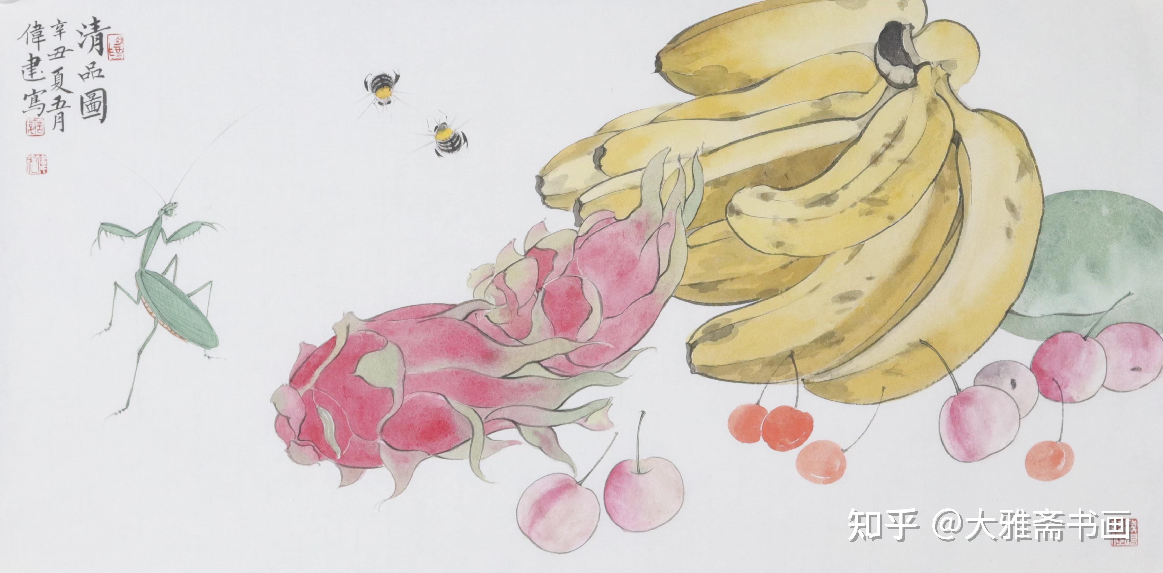主攻工笔,没骨花鸟,蔬果画,兼擅工笔重彩.