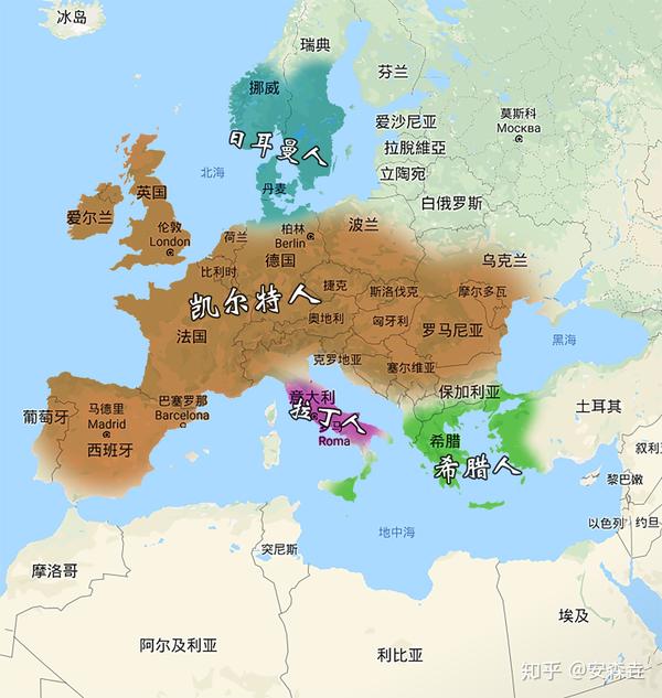 上古欧洲族群分布.