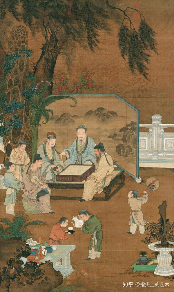 宋 朝 宋人十八学士图轴》棋