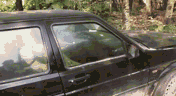 姥姥砸车窗gif