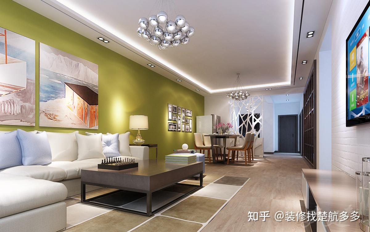 盘锦楚航装饰《恒景樾府》121平小清新风格装修效果图
