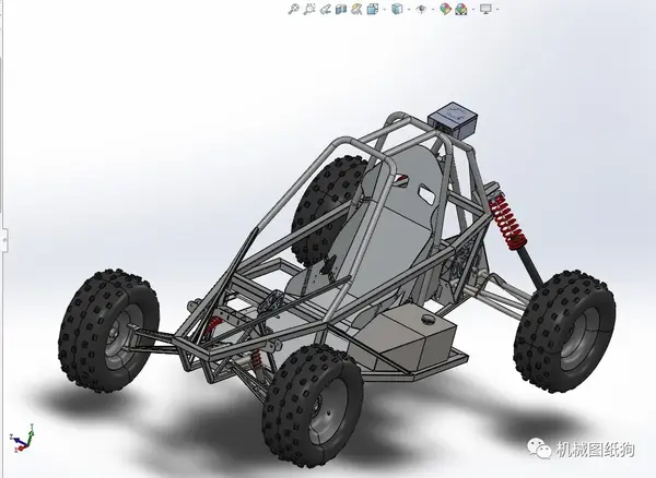 卡丁赛车bajakartcross钢管车架3d数模图纸solidworks设计