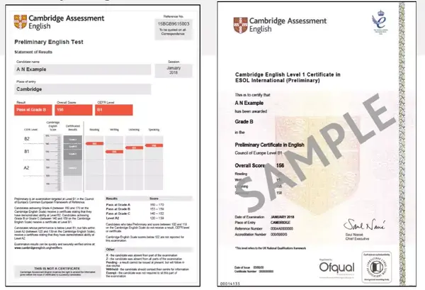 新版ket/pet成绩单将不再显示目前证书上的pass with distinction