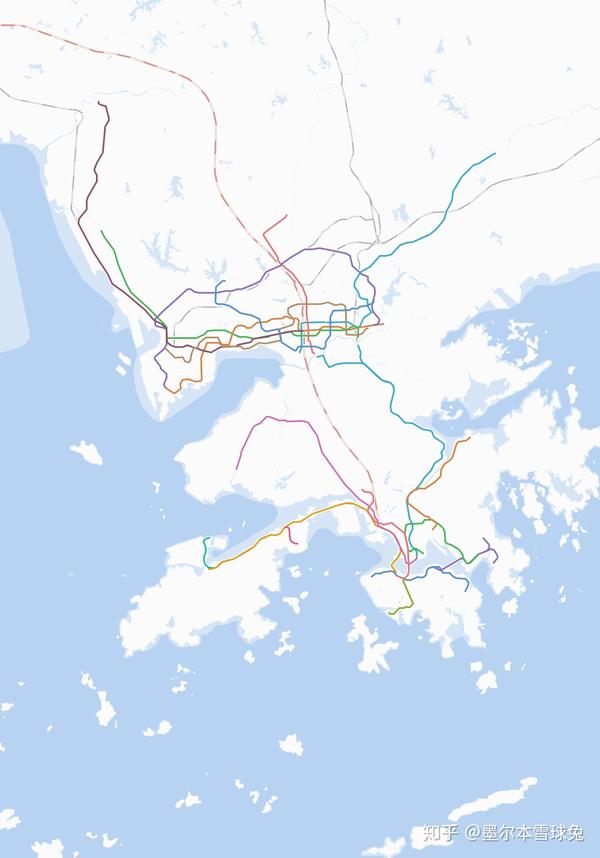 深圳-香港 85 × 60 km 轨道交通网络实际投影  所有