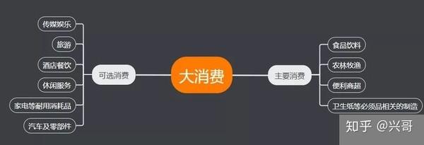 大消费,分为主要消费和可选消费,一个面向刚需的基础性需求,一个面向