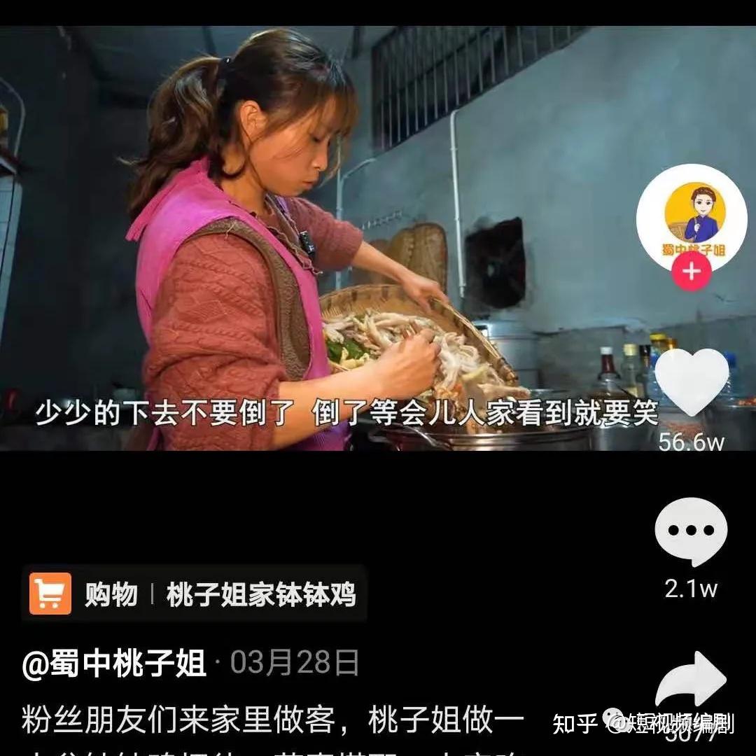 短视频剧本美食号圈粉2200w蜀中桃子姐如何玩剧情1