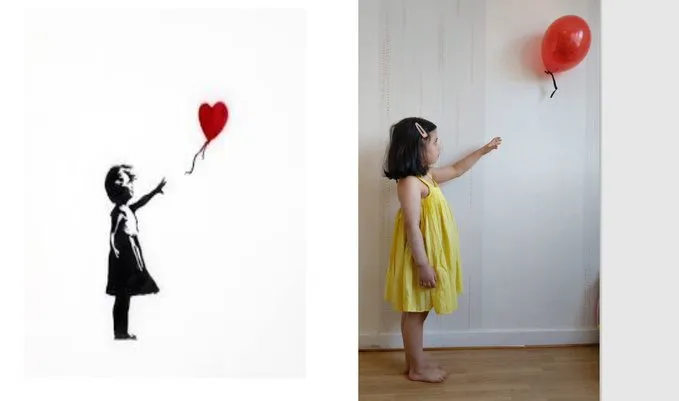 班克西(banksy)的「女孩与气球(girl with balloon」这位女士说她把