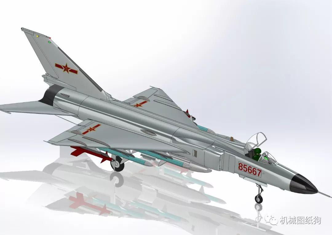 【飞行模型】shenyang j-8 ii 歼-8Ⅱ歼击机外观玩具模型3d图纸 x_t