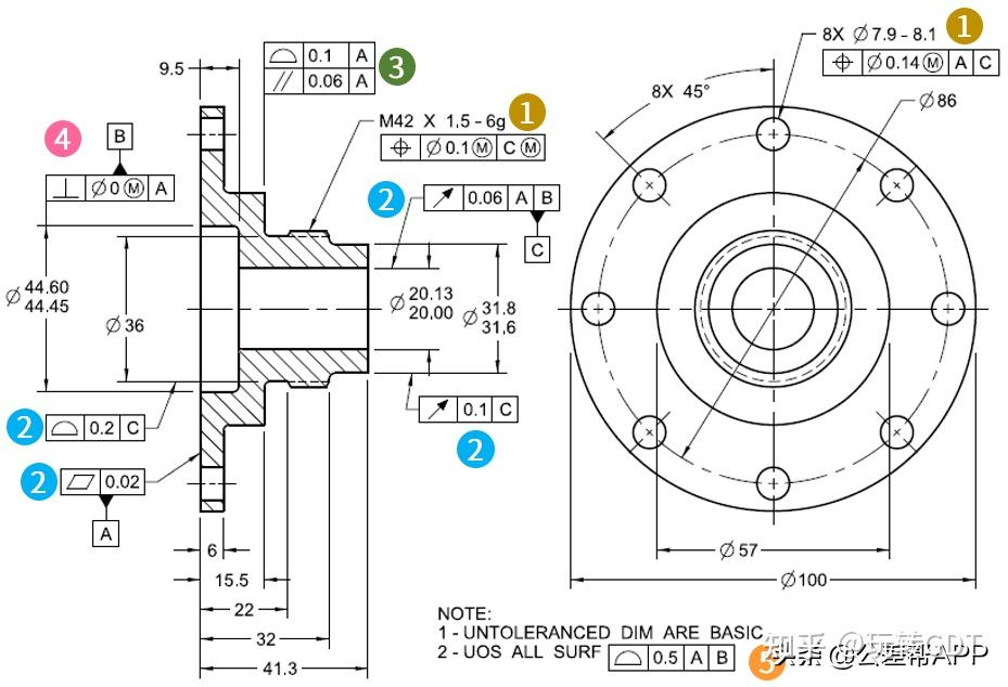 看不懂机械图纸中的几何公差标注?带你全面剖析几何公差控制框