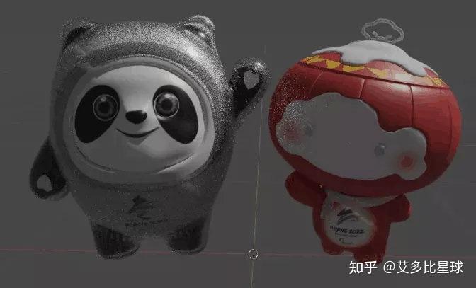 格式:c4d3d模型素材01最近被2022北京冬奥运吉祥物-冰墩墩和雪容融萌