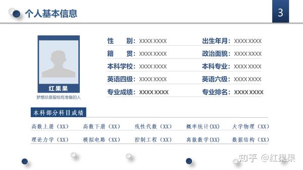 保研面试ppt-个人基本信息-2