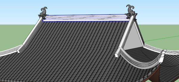 中式古建sketchup建模之歇山屋顶篇